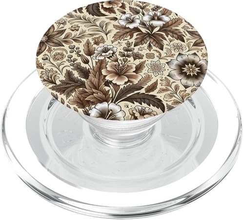 Mokka-Mousse mit floralem Chinoiserie-Toile-Muster PopSockets PopGrip für MagSafe Mokka-Mousse mit floralem Chinoiserie-Toile-Muster PopSockets PopGrip für MagSafe von Coquette Aesthetic