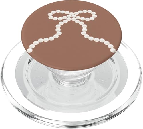 Mokkafarbene Mousse-Perlenschleife, hellbraun PopSockets PopGrip für MagSafe von Coquette Aesthetic