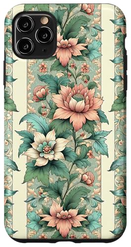 Rosa Grün Creme Farben Floral Chinoiserie Toile Muster Hülle für iPhone 11 Pro Max von Coquette Aesthetic