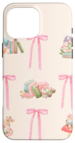 Rosa Schleifenbänder von Coquette Book Lover Gnomes Hülle für iPhone 16 Pro Max von Coquette Aesthetic