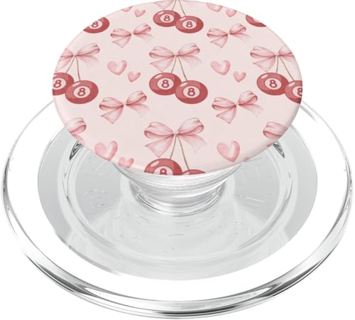 Schleifenbänder, 8 Kugeln, Kirschen, kleine Herzen PopSockets PopGrip für MagSafe von Coquette Aesthetic