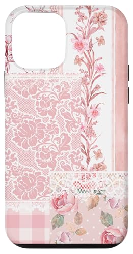 Sommercollage mit rosafarbenem Blumenquiltmuster Hülle für iPhone 12 mini von Coquette Aesthetic