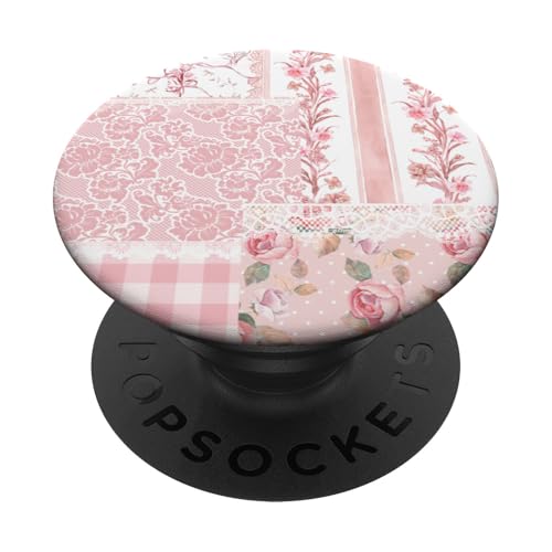 Sommercollage mit rosafarbenem Blumenquiltmuster PopSockets Klebender PopGrip Sommercollage mit rosafarbenem Blumenquiltmuster PopSockets Klebender PopGrip von Coquette Aesthetic