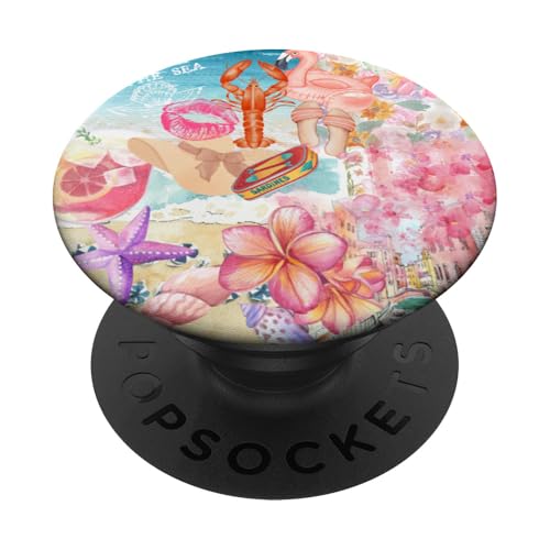 Super niedliches Pastell-Sommer-Kokett-Collage-Scrapbook PopSockets Klebender PopGrip von Coquette Aesthetic