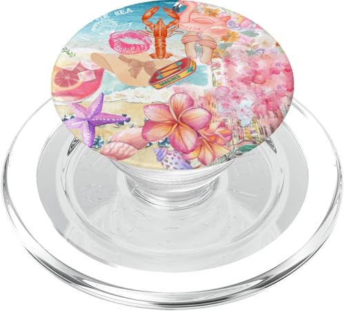 Super niedliches Pastell-Sommer-Kokett-Collage-Scrapbook PopSockets PopGrip für MagSafe von Coquette Aesthetic