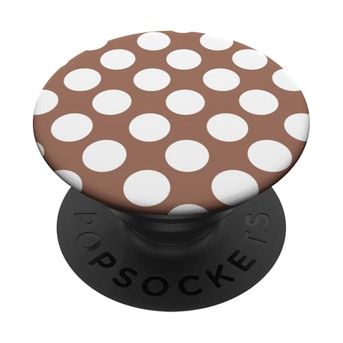 Weiße Tupfen, Mokka-Mousse, hellbraune Farben PopSockets Klebender PopGrip Weiße Tupfen, Mokka-Mousse, hellbraune Farben PopSockets Klebender PopGrip von Coquette Aesthetic