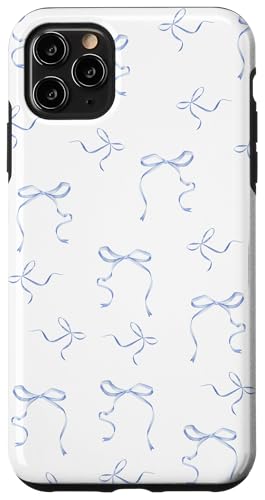 Hülle für iPhone 11 Pro Max Zierliche Schleifen Kokette Blau Bänder Schleifen Aquarell Mädchen von Coquette Blue Ribbons Bows Flowers Watercolor Girl