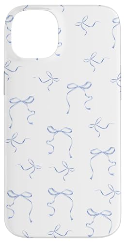 Hülle für iPhone 14 Plus Zierliche Schleifen Kokette Blau Bänder Schleifen Aquarell Mädchen von Coquette Blue Ribbons Bows Flowers Watercolor Girl