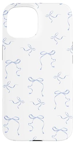 Hülle für iPhone 15 Zierliche Schleifen Kokette Blau Bänder Schleifen Aquarell Mädchen von Coquette Blue Ribbons Bows Flowers Watercolor Girl