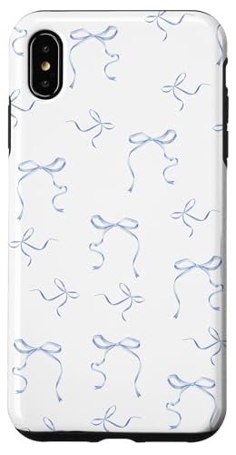 Hülle für iPhone XS Max Zierliche Schleifen Kokette Blau Bänder Schleifen Aquarell Mädchen von Coquette Blue Ribbons Bows Flowers Watercolor Girl