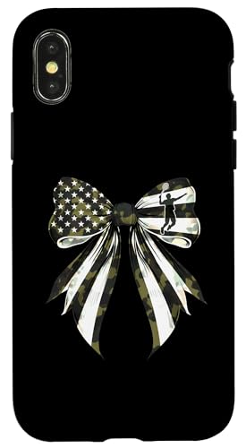 Badmintonspieler 4. Juli USA Amerikanische Flagge Camo Kokette Hülle für iPhone X/XS von Coquette Bow 4th of July US Flag Patriotic Gifts