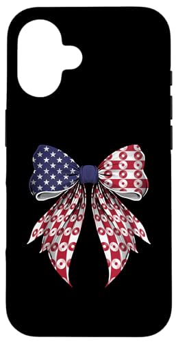 Vinyl-Schallplatte 4. Juli USA Amerikanische Flagge Patriotisches Mädchen Hülle für iPhone 16 von Coquette Bow 4th of July US Flag Patriotic Gifts