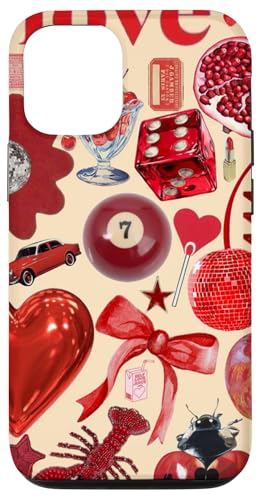 Hülle für iPhone 12/12 Pro Discokugel mit roter Schleife und Herz, Vintage-Stil Hülle für iPhone 12/12 Pro Discokugel mit roter Schleife und Herz, Vintage-Stil von Coquette Red Bow cute Vintage Love