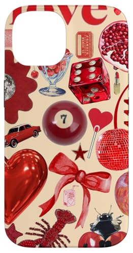 Hülle für iPhone 14 Discokugel mit roter Schleife und Herz, Vintage-Stil Hülle für iPhone 14 Discokugel mit roter Schleife und Herz, Vintage-Stil von Coquette Red Bow cute Vintage Love