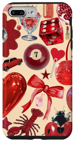 Hülle für iPhone 7 Plus/8 Plus Discokugel mit roter Schleife und Herz, Vintage-Stil Hülle für iPhone 7 Plus/8 Plus Discokugel mit roter Schleife und Herz, Vintage-Stil von Coquette Red Bow cute Vintage Love