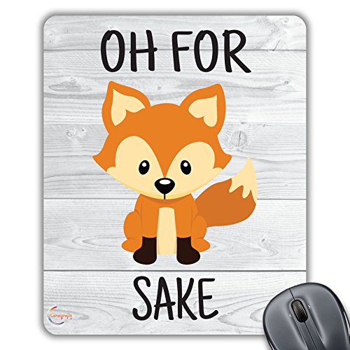 CP038 Mousepad bedruckt mit Design: Oh For Fox Sake, Geschenk, für PC, Laptop von Coralgraph