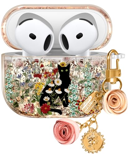 Coralogo Schutzhülle für Apple Airpods 4 – Frauen Mädchen Cute Girly Kawaii 4. Generation für Airpods Hüllen Cover Glitzer Flüssig Sparkle Katze Blume Hartschale Schlüsselanhänger Funda Estuche Forro Coralogo Schutzhülle für Apple Airpods 4 – Frauen Mädchen Cute Girly Kawaii 4. Generation für Airpods Hüllen Cover Glitzer Flüssig Sparkle Katze Blume Hartschale Schlüsselanhänger Funda Estuche Forro von Coralogo