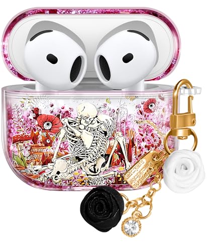 Coralogo Schutzhülle für Apple Airpods 4 – Frauen Mädchen Cute Girly Kawaii 4. Generation für Airpods-Hüllen Cover Glitzer Flüssiges Funkeln Skelett Hartschale Schlüsselanhänger Funda Estuche Forro Coralogo Schutzhülle für Apple Airpods 4 – Frauen Mädchen Cute Girly Kawaii 4. Generation für Airpods-Hüllen Cover Glitzer Flüssiges Funkeln Skelett Hartschale Schlüsselanhänger Funda Estuche Forro von Coralogo