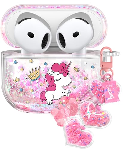Coralogo Schutzhülle für Apple Airpods 4 – Frauen Mädchen Cute Girly Kawaii 4. Generation für Airpods Hüllen Cover Glitzer Flüssigkeit Sparkle Cartoon Hartschale Schlüsselanhänger Funda Estuche Forro Coralogo Schutzhülle für Apple Airpods 4 – Frauen Mädchen Cute Girly Kawaii 4. Generation für Airpods Hüllen Cover Glitzer Flüssigkeit Sparkle Cartoon Hartschale Schlüsselanhänger Funda Estuche Forro von Coralogo