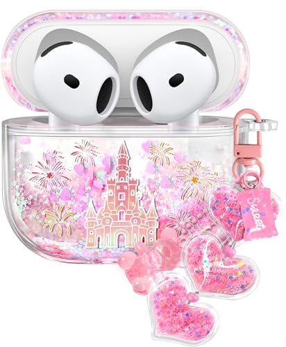 Coralogo Schutzhülle für Apple Airpods 4 – Frauen Mädchen Cute Girly Kawaii 4. Generation für Airpods Hüllen Cover Glitzer Flüssigkeit Sparkle Castle Hartschale Schlüsselanhänger Funda Estuche Forro Coralogo Schutzhülle für Apple Airpods 4 – Frauen Mädchen Cute Girly Kawaii 4. Generation für Airpods Hüllen Cover Glitzer Flüssigkeit Sparkle Castle Hartschale Schlüsselanhänger Funda Estuche Forro von Coralogo