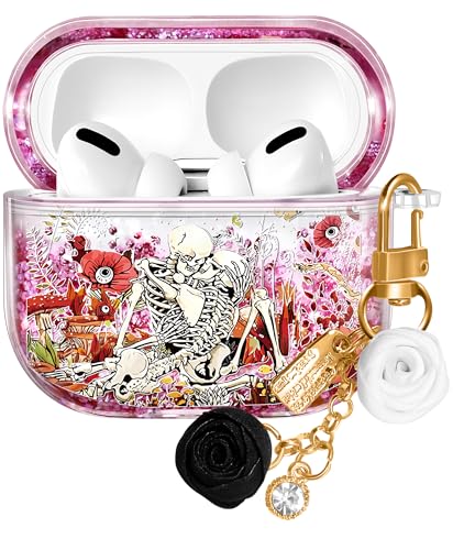 Coralogo Schutzhülle für Apple Airpods Pro 1/2 – Frauen Mädchen, niedliches Kawaii für Airpods Pro 2. Generation, Glitzer, flüssig, funkelnd, Skelett, Hartschale, Schlüsselanhänger, Funda Estuche Coralogo Schutzhülle für Apple Airpods Pro 1/2 – Frauen Mädchen, niedliches Kawaii für Airpods Pro 2. Generation, Glitzer, flüssig, funkelnd, Skelett, Hartschale, Schlüsselanhänger, Funda Estuche von Coralogo