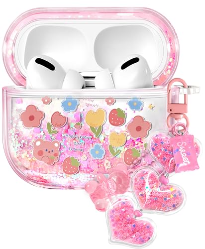 Coralogo Schutzhülle für Apple Airpods Pro 1/2 – Frauen und Mädchen, niedliches Kawaii für Airpods Pro 2. Generation, Glitzer, Flüssigkeit, Glitzer, Blume, Hartschale, Schlüsselanhänger, Funda Estuche Coralogo Schutzhülle für Apple Airpods Pro 1/2 – Frauen und Mädchen, niedliches Kawaii für Airpods Pro 2. Generation, Glitzer, Flüssigkeit, Glitzer, Blume, Hartschale, Schlüsselanhänger, Funda Estuche von Coralogo