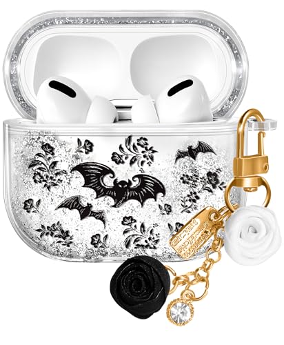 Coralogo Schutzhülle für Apple Airpods Pro 1/2 – Frauen und Mädchen, niedliches Kawaii für Airpods Pro 2. Generation, Glitzer, Flüssigkeit, Glitzer, Fledermaus, Hartschale, Schlüsselanhänger, Funda Coralogo Schutzhülle für Apple Airpods Pro 1/2 – Frauen und Mädchen, niedliches Kawaii für Airpods Pro 2. Generation, Glitzer, Flüssigkeit, Glitzer, Fledermaus, Hartschale, Schlüsselanhänger, Funda von Coralogo