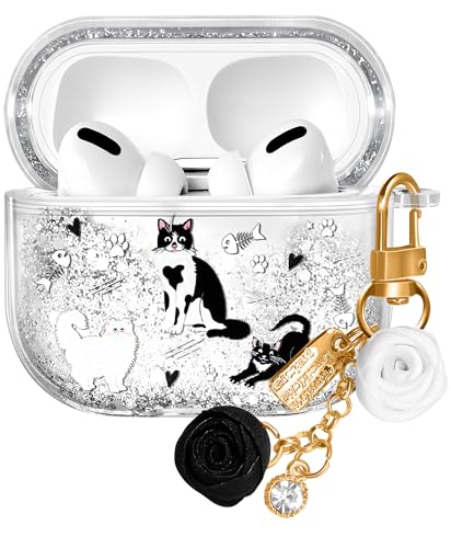 Coralogo Schutzhülle für Apple Airpods Pro 1/2 – Frauen und Mädchen, niedliches Kawaii für Airpods Pro 2. Generation, Glitzer, flüssig, glitzernd, Katze, Hartschale, Schlüsselanhänger, Funda Estuche Coralogo Schutzhülle für Apple Airpods Pro 1/2 – Frauen und Mädchen, niedliches Kawaii für Airpods Pro 2. Generation, Glitzer, flüssig, glitzernd, Katze, Hartschale, Schlüsselanhänger, Funda Estuche von Coralogo