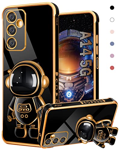 Coralogo Schutzhülle für Galaxy A14 5G, Astronaut, niedlich, für Frauen, Mädchen, Mädchen, einzigartige Schwarze Hüllen mit Astronaut, verstecktem Ständer, Ständer, 6D-Design, Abdeckung für Samsung Coralogo Schutzhülle für Galaxy A14 5G, Astronaut, niedlich, für Frauen, Mädchen, Mädchen, einzigartige Schwarze Hüllen mit Astronaut, verstecktem Ständer, Ständer, 6D-Design, Abdeckung für Samsung von Coralogo