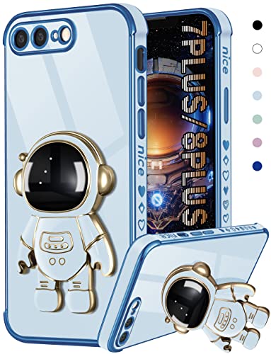 Coralogo Schutzhülle für iPhone 7 Plus/iPhone 8 Plus, Astronaut, niedlich für Frauen, Mädchen, einzigartige blaue Handyhüllen mit Astronauten, 6D-Design, Abdeckung für iPhone 7Plus/8Plus 5.5 Zoll von Coralogo