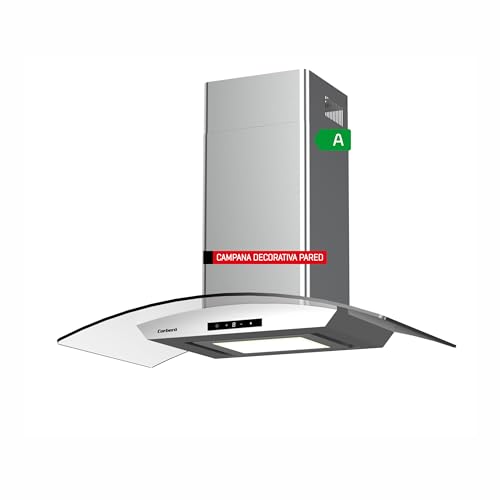 Corberó FUJI975XGLASS Dekorative Dunstabzugshaube, horizontal, Edelstahlglas, 90 cm, Durchflussmenge 750 m³/h, 230 W, 3 Geschwindigkeiten, Aluminiumfilter, 3-lagig, Kohlefilter, Energieeffizienzklasse Corberó FUJI975XGLASS Dekorative Dunstabzugshaube, horizontal, Edelstahlglas, 90 cm, Durchflussmenge 750 m³/h, 230 W, 3 Geschwindigkeiten, Aluminiumfilter, 3-lagig, Kohlefilter, Energieeffizienzklasse von Corbero