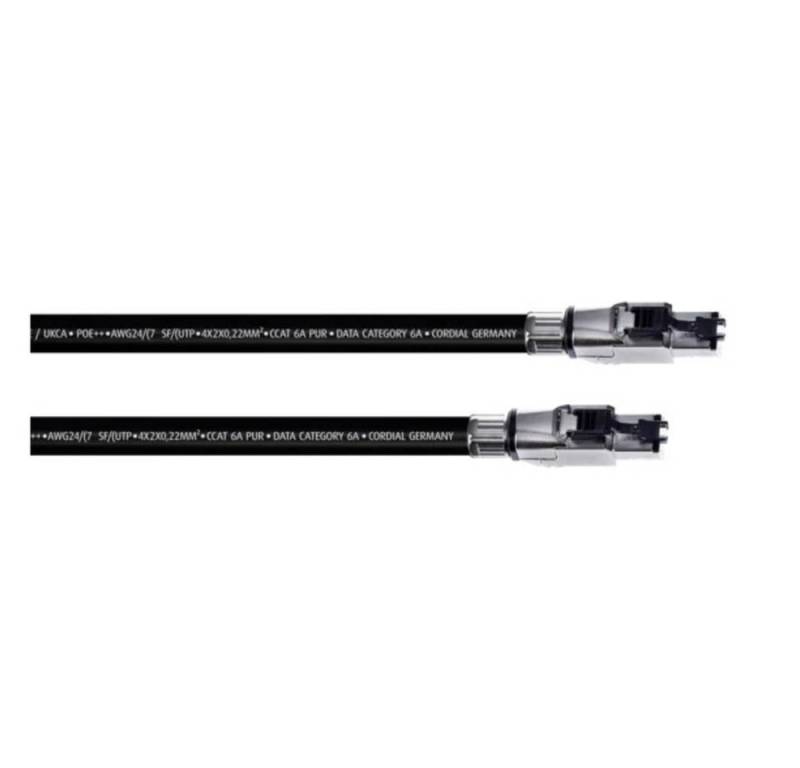 Cordial 10.0 m CCAT 6A PUR, RJ 45 / RJ 45 Normalbelegung LAN-Kabel von Cordial