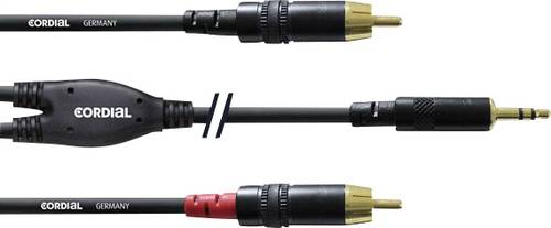 Cordial Audio Adapterkabel [1x Klinkenstecker 3.5mm - 2x Cinch-Stecker] 6.00m Schwarz von Cordial