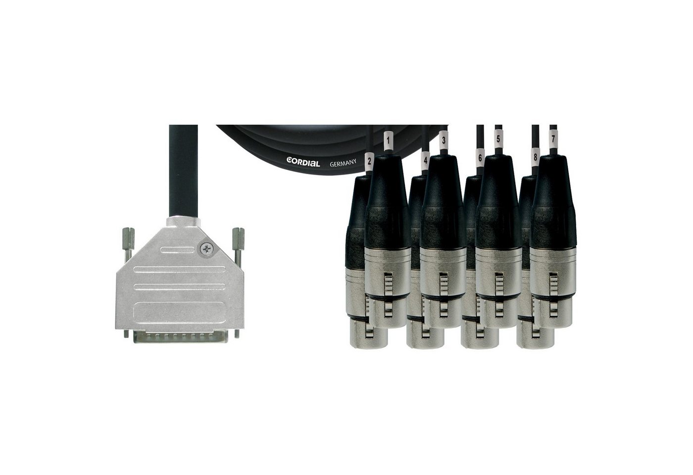 Cordial Audio-Kabel, Economy Multicore D-Sub/XLRf 8-fach, Rean Stecker, 3m - Analoge Mult von Cordial