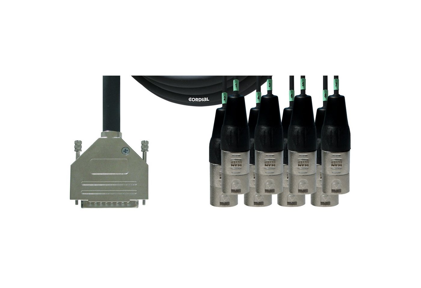 Cordial Audio-Kabel, Intro Multicore D-Sub/XLRm 8-fach, Rean Stecker, 1,5m - Analoge Mult von Cordial