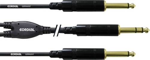 Cordial Audio Y-Kabel [1x Klinkenstecker 6.35mm - 2x Klinkenstecker 6.35 mm] 0.90m Schwarz von Cordial