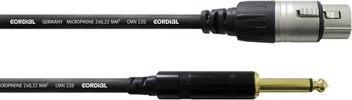Cordial CCM 10 FP XLR Verbindungskabel [1x XLR-Buchse - 1x Klinkenstecker 6.35 mm] 10.00m Schwarz von Cordial