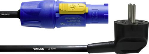 Cordial CFCA 1,5 SRC Strom Anschlusskabel [1x Schutzkontakt-Stecker - 1x PowerCon-Stecker] 1.50m Bla von Cordial