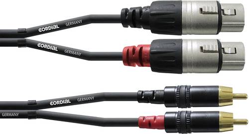 Cordial CFU 1,5 FC Audio Adapterkabel [2x XLR-Buchse - 2x Cinch-Stecker] 1.50m Schwarz von Cordial