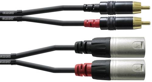 Cordial CFU 3 MC Audio Adapterkabel [2x XLR-Stecker - 2x Cinch-Stecker] 3.00m Schwarz von Cordial