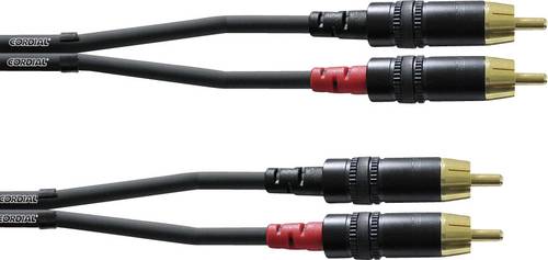 Cordial CFU 6 CC Audio Adapterkabel [2x Cinch-Stecker - 2x Cinch-Stecker] 6.00m Schwarz von Cordial