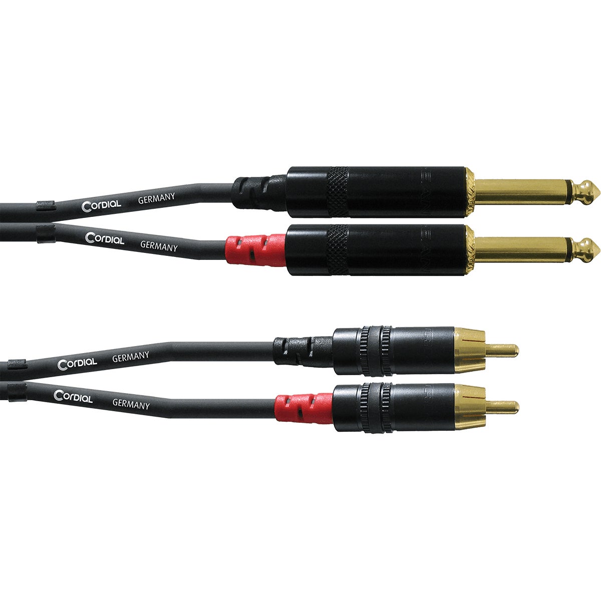 Cordial CFU0.9PC Intro 2x TS Jack to 2x RCA, 0.9m (Black) von Cordial