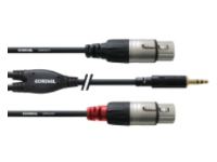 Cordial CFY 1.8 WFF, 2 x XLR (3-pin), Männlich, 3.5mm, Weiblich, 1,8 m, Schwarz von Cordial