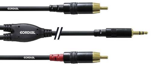 Cordial CFY1,5WCC Audio Adapterkabel [1x Klinkenstecker 3.5mm - 2x Cinch-Stecker] 1.50m Schwarz von Cordial