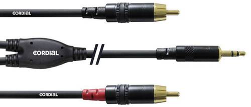 Cordial CFY3WCC Audio Adapterkabel [1x Klinkenstecker 3.5mm - 2x Cinch-Stecker] 3.00m Schwarz von Cordial