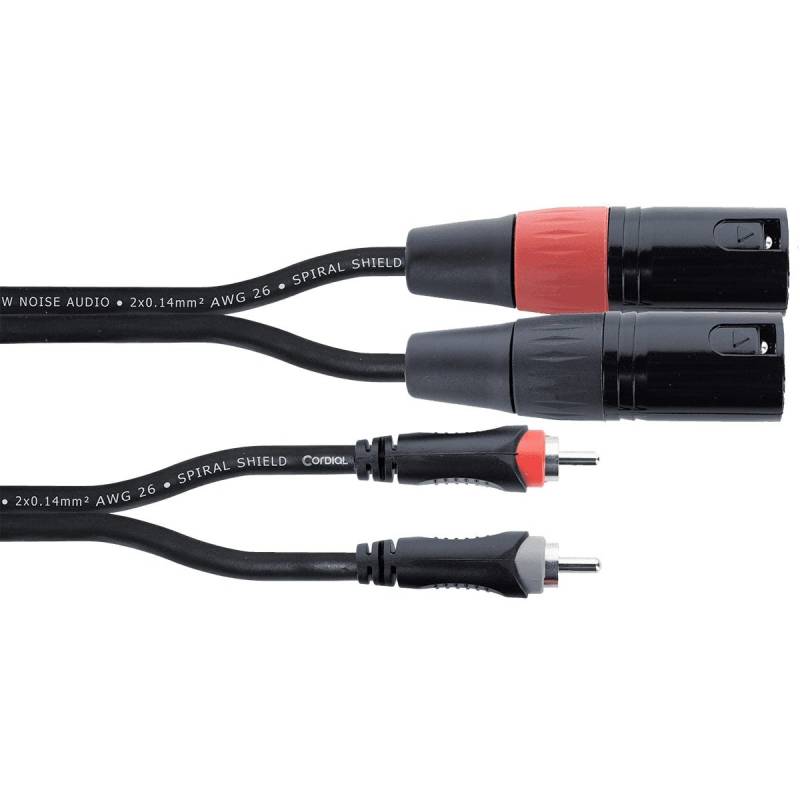 Cordial EU1MC Elements 2x Male XLR - 2x Male RCA Cable, 1m von Cordial