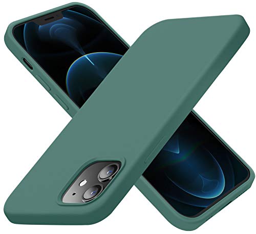 Cordking Designed for iPhone 12 Case, Designed for iPhone 12 Pro Case, Silicone Slim Shockproof Phone Case Cover with [Soft Anti-Scratch Microfiber Lining] 6.1 inch,Midnight Green von Cordking