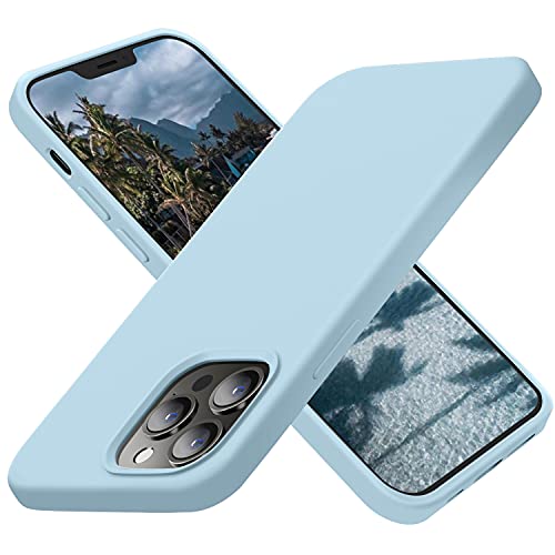 Cordking Designed for iPhone 13 Pro Case, Silicone Ultra Slim Shockproof Protective Phone Case with [Soft Anti-Scratch Microfiber Lining], 6.1 inch, Sky Blue von Cordking