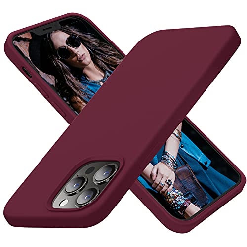 Cordking Designed for iPhone 13 Pro Max Case, Silicone Ultra Slim Shockproof Protective Phone Case with [Soft Anti-Scratch Microfiber Lining], 6.7 inch, Plum von Cordking