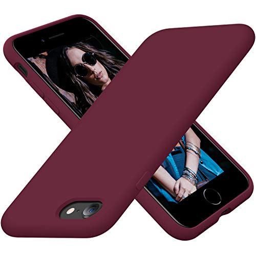 Cordking Designed for iPhone SE Case 2022/2020, for iPhone 7 8 Case, Silicone Ultra Slim Shockproof Phone Case with [Soft Microfiber Lining], 4.7 inch,Plum von Cordking